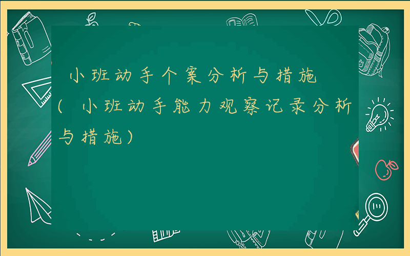 小班动手个案分析与措施 (小班动手能力观察记录分析与措施)